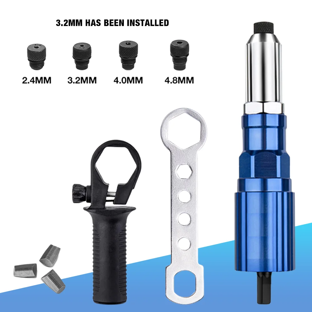 Riveting Machine, Electric Rivet Gun Adapter, 2.4mm-3.2mm-4.0mm-4.8mm Riveting Tools, Home Riveting Machine, For Electric Drills