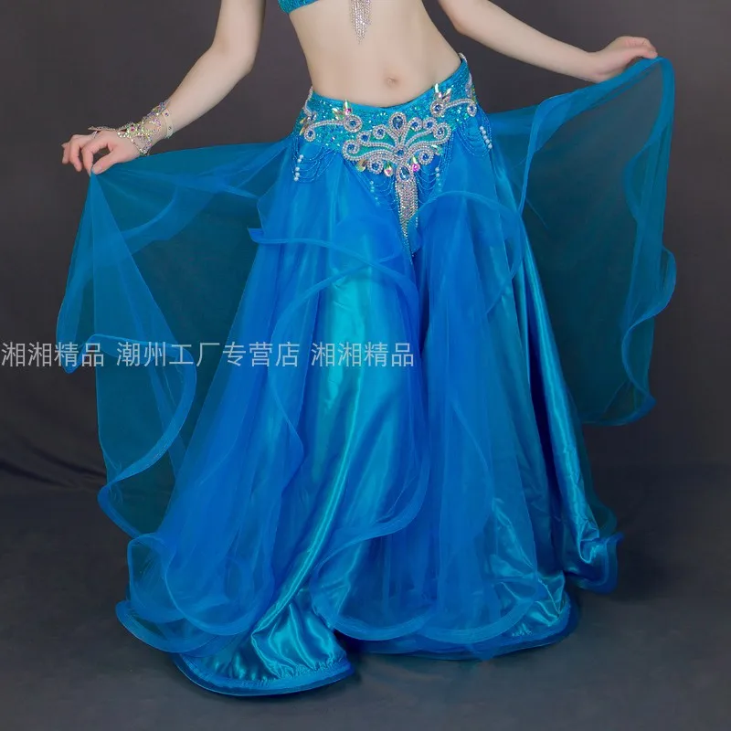 Falda inferior personalizada para danza oriental, disfraz de competición, falda larga femenina, Ropa de danza del vientre, faldas grandes con vuelo