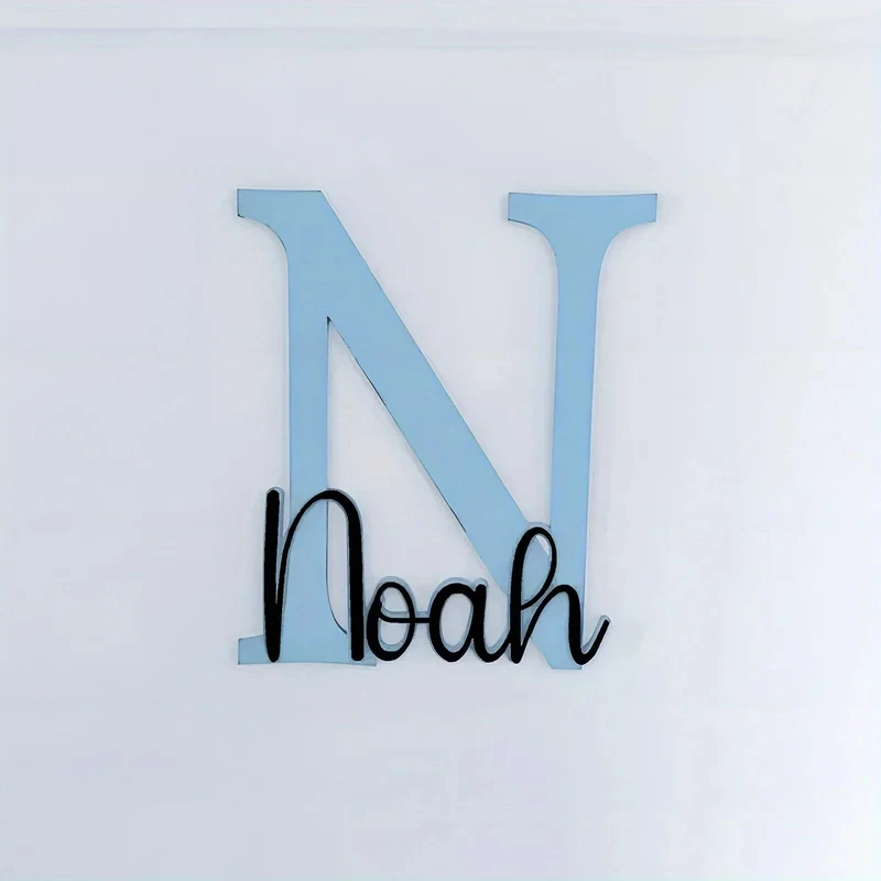 Wooden Name Plate for Children's Room - Customized Door Sign with Baby's Name Ideal Gift for Birth Baptism Wall Decor