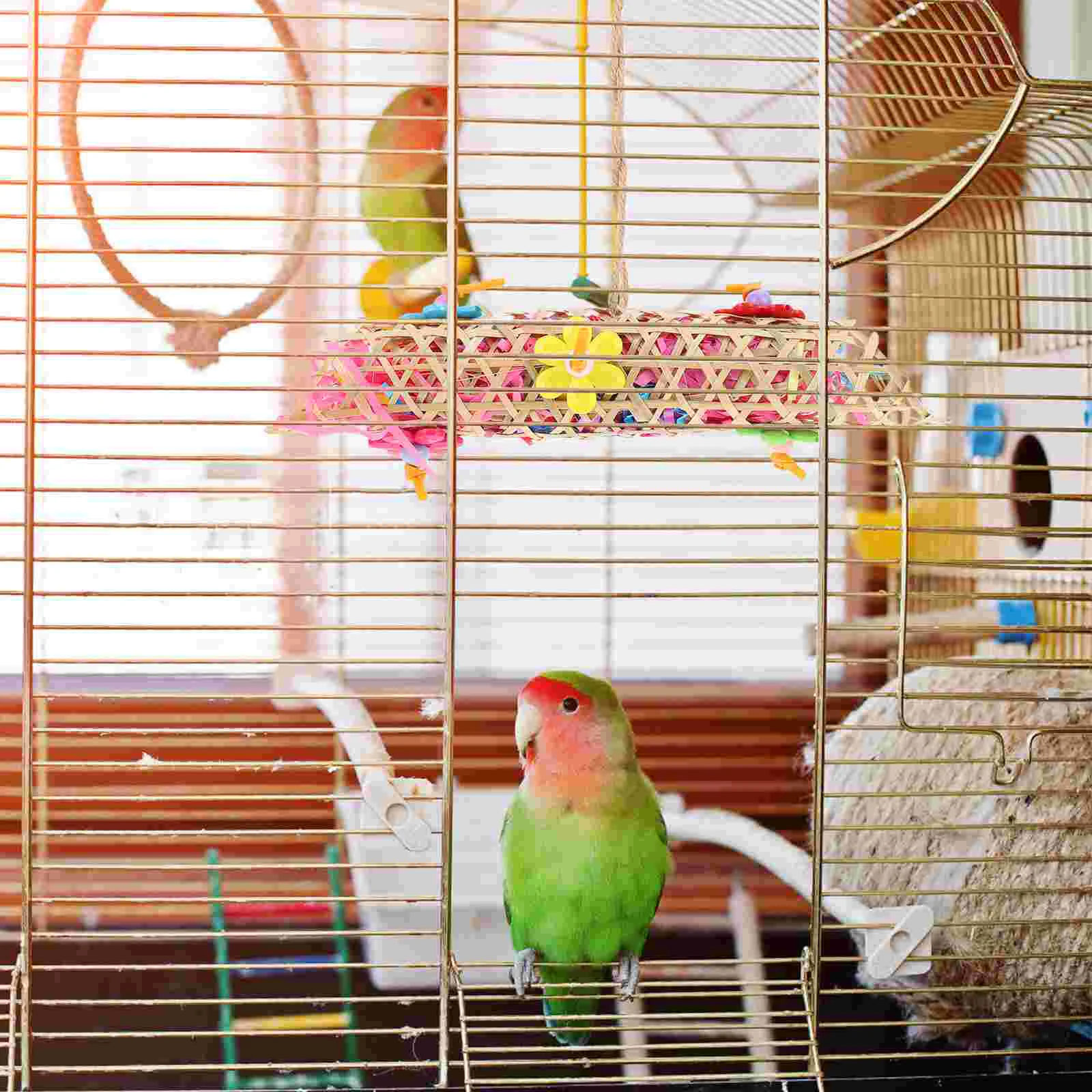 Parrot Chewing Toy Swing Biting Playthings Bite Parrots Standing Platform Funny Bird Rattan Balls Platforms Toys