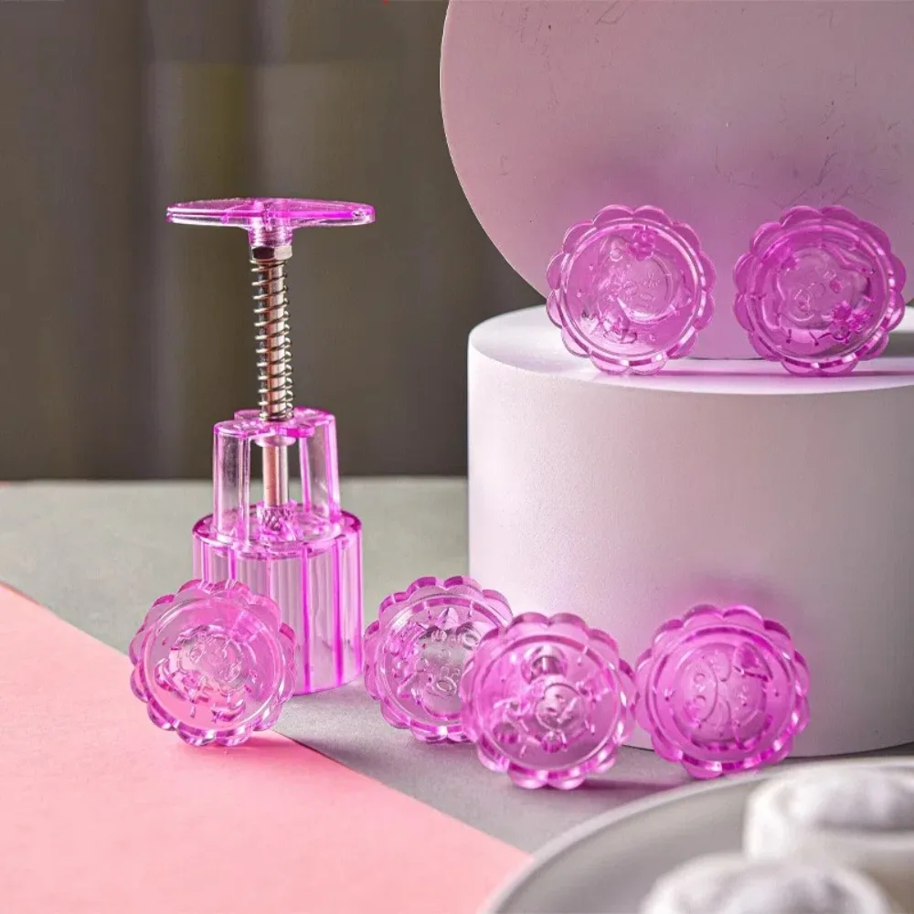 

Festival Non-stick Mooncake Mold Hand Press Plastic Mooncake Maker DIY Transparent Cookie Stamp Mid Autumn Festival
