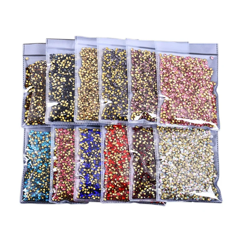 1440PCS 2MM SS6 Sharp Bottom Cone Diamonds Glass Nail Art Rhinestones Crystal Jewelry Decorations Manicure Charms Accessories