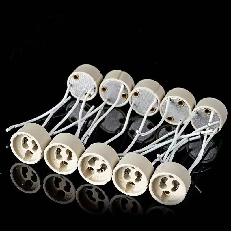10-100PCS LED Strip Connector GU10 Socket For Halogen Ceramic Light Bulb Lamps Holder Base Wire Connector lamp holder