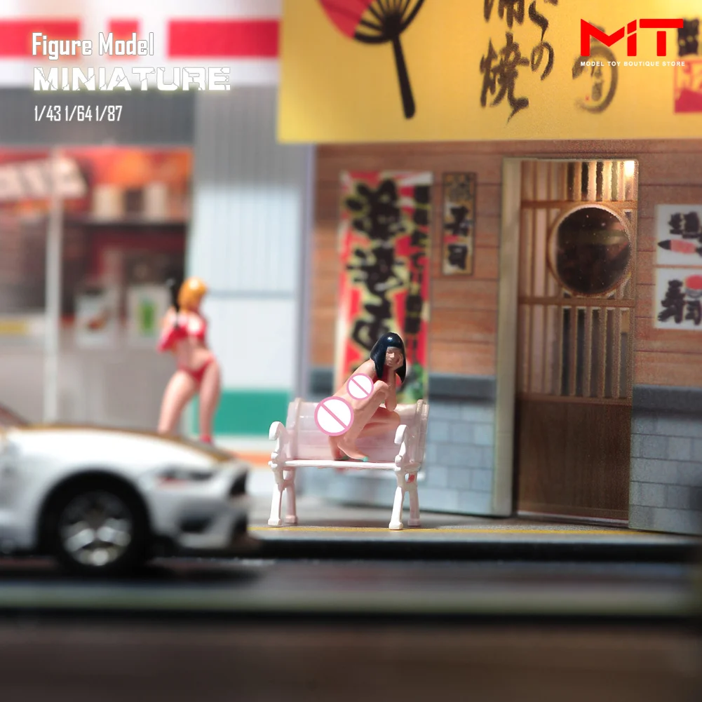 تمثال المنمنمات 1/87 1/64 1/43 1/24 نمط حر فتاة القاتل القرفصاء أرقام نموذج الإبداعية التصوير المشهد الدعائم للسيارات