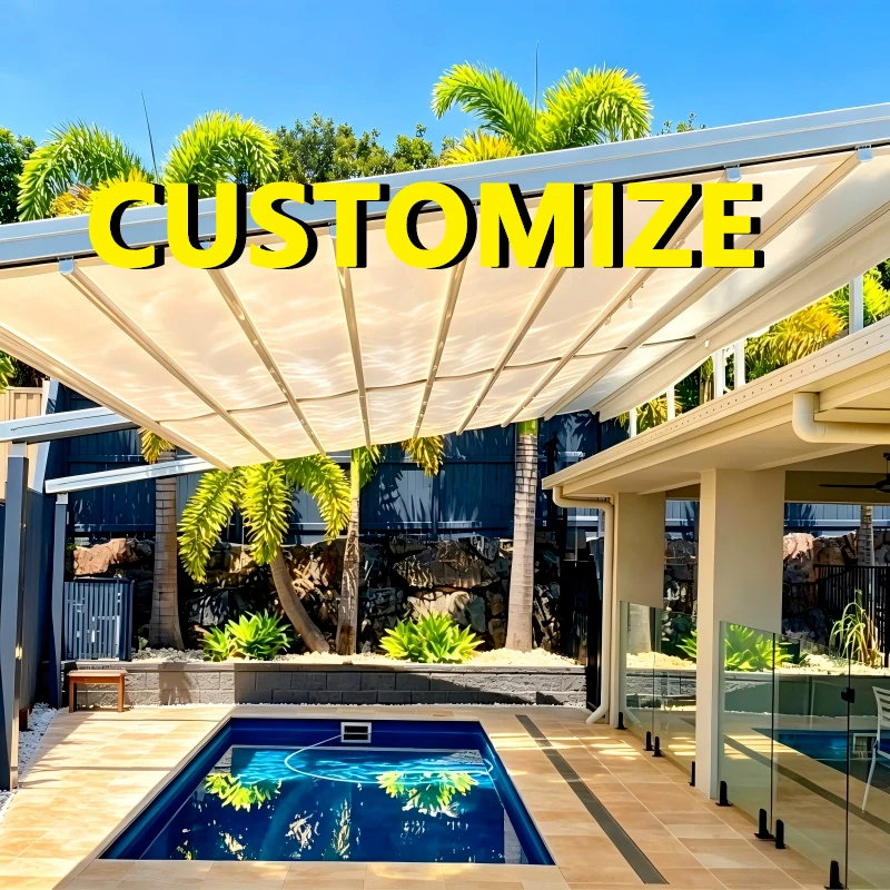 Any Size Custom Heavy Duty Aluminum Bioclimatic Pergola Silent Motor Adjustable Louver Backyard Swimming Pool Outdoor Sun Gazebo