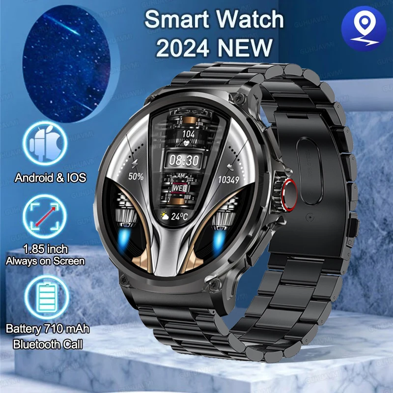 

GUHUAVMI 1.85-Inch AMOLED Men's Smart Watch Sports Watch GPS710Mah HD Voice Call Ip68 Android/Ios SmartWatch