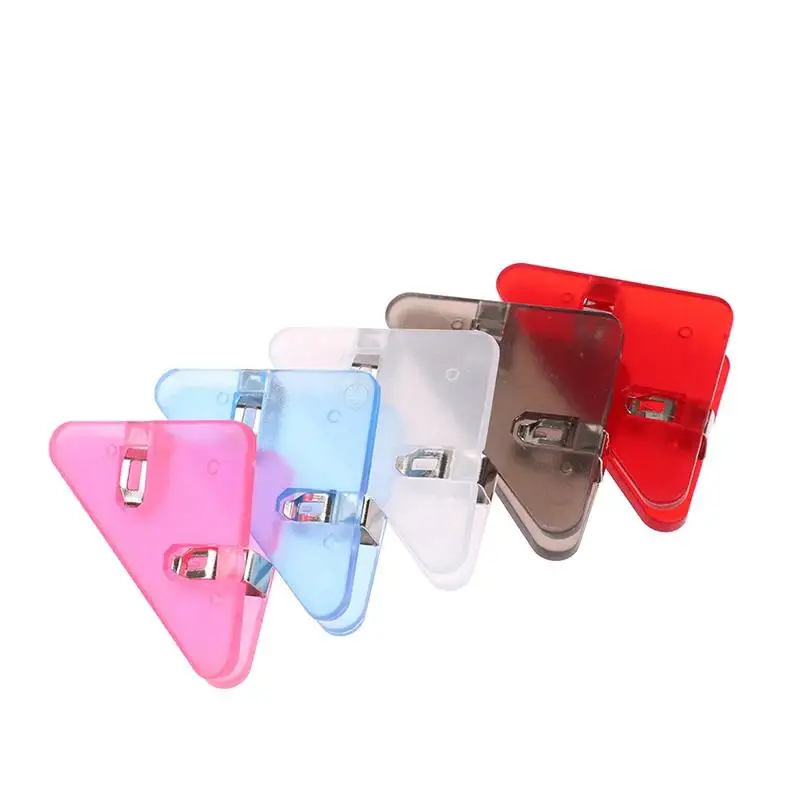 5pcs Color Corner Clips Set Triangle Transparent Page Holder Index Clamp Clip For About 40 Sheets Stationery Office School