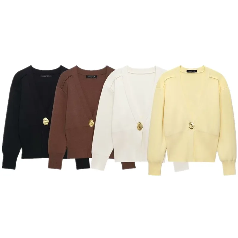 เสื้อคาร์ดิแกนถักไหมพรมคุณภาพสูงสำหรับผู้หญิง สปริง 2025 ดีไซน์เปิด ทรงหลวม ใส่ได้ทุกฤดู แฟชั่นทันสมัย ทรงยาว ใส่สบาย