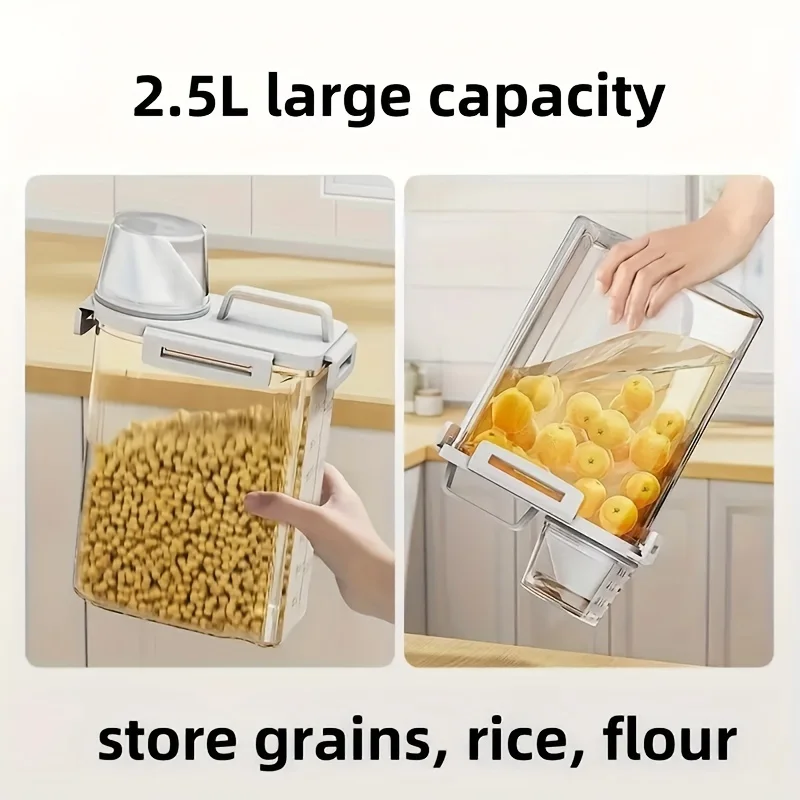 Storage Container, Household Insect-proof And Moisture-proof Sealed Storage Tank With Lid, Portable And Leak Proof Food Storage