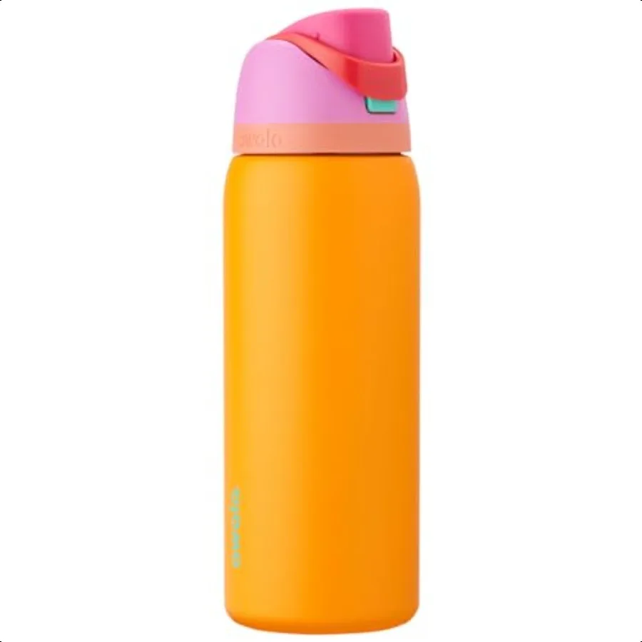 

FreeSip Insulated Stainl Steel Water Bottle with Straw for Sports Travel and School BPAFree Sports Water Bottle 32 oz Tropical