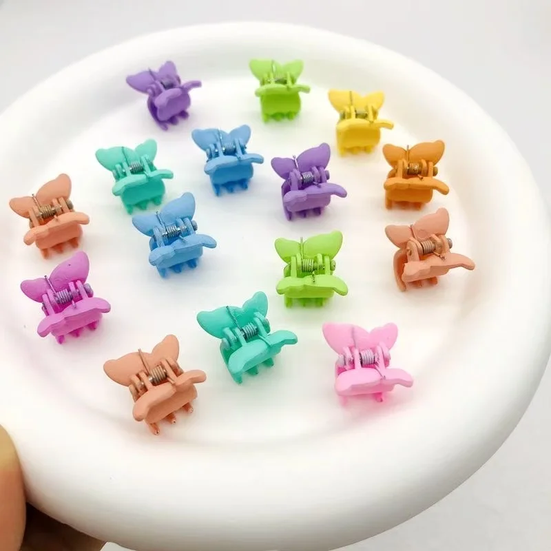 10/20/30Pcs Butterfly Shape  Hair Claw Clip Girls Hair Accessories  Mini Cute Cartoon Hair Clips Candy Color Hairpins