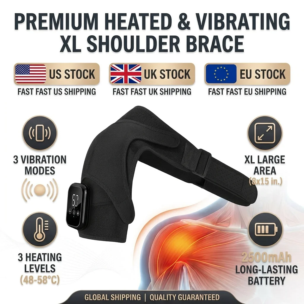 

Portable Shoulder Massage Belt 3 Levels Adjustable Heating Vibration Shoulder Support Brace Wrap Pad Massage Relaxation Cordless