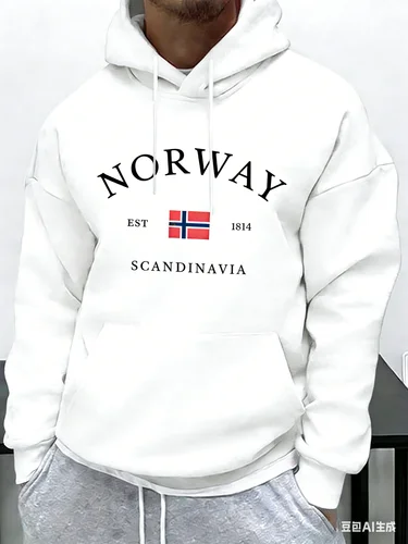 Imagen 2 del producto Sudadera con Capucha Retro de Moda Casual 2026, Cómoda, Holgada, de Manga Larga, para Hombre Adulto, Otoño Invierno, Suave y Cálida