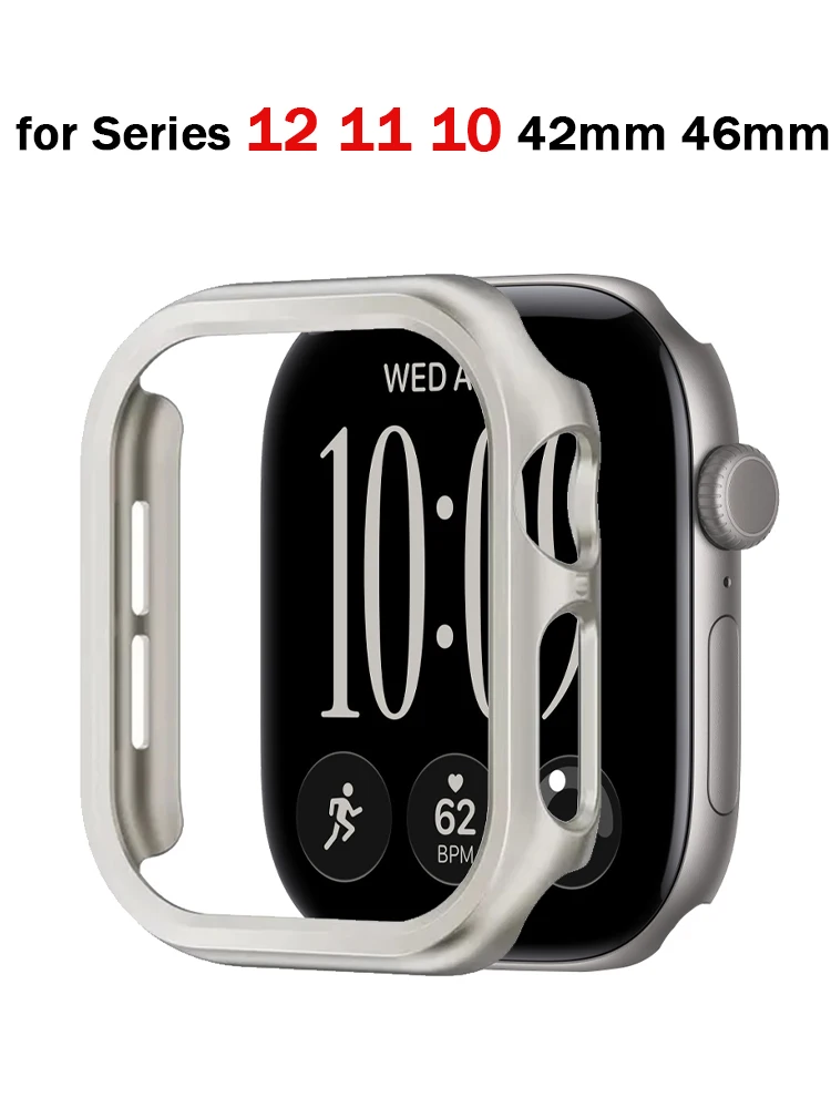 For Apple Watch Case 46mm 42mm Series 12 11 10 Accessories Smartwatch Protector Hollow Hard PC Bumper iWatch 12 Cover Protective