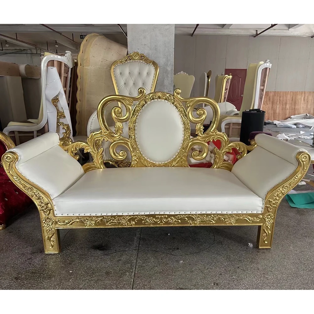 

Royal Luxury Style king and queen wedding rental throne chairs for bride and groom Hotel Furniture