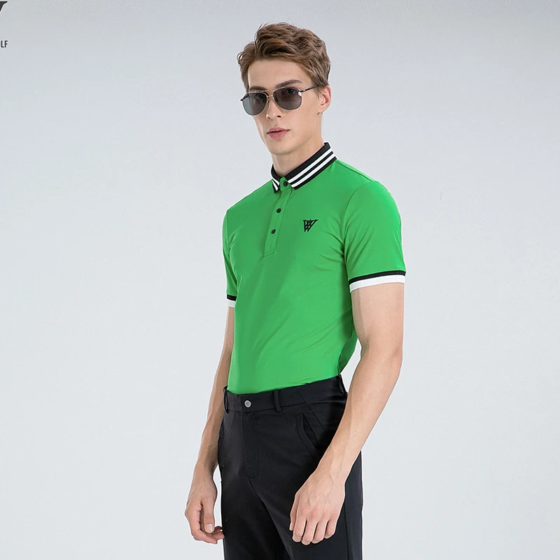 VZ Spring Summer New Men's Golf Clothing Outdoor Sports Shirt Breathable Lapel Short-Sleeved T-Shirt Casual White POLO Shirt Top