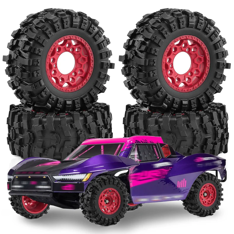 

1/10 scale SCT tires include 12mm 14mm 17mm hex adapters Fits ARRMA Senton Typhon Granite TRX Slash Losi SCTE high traction off