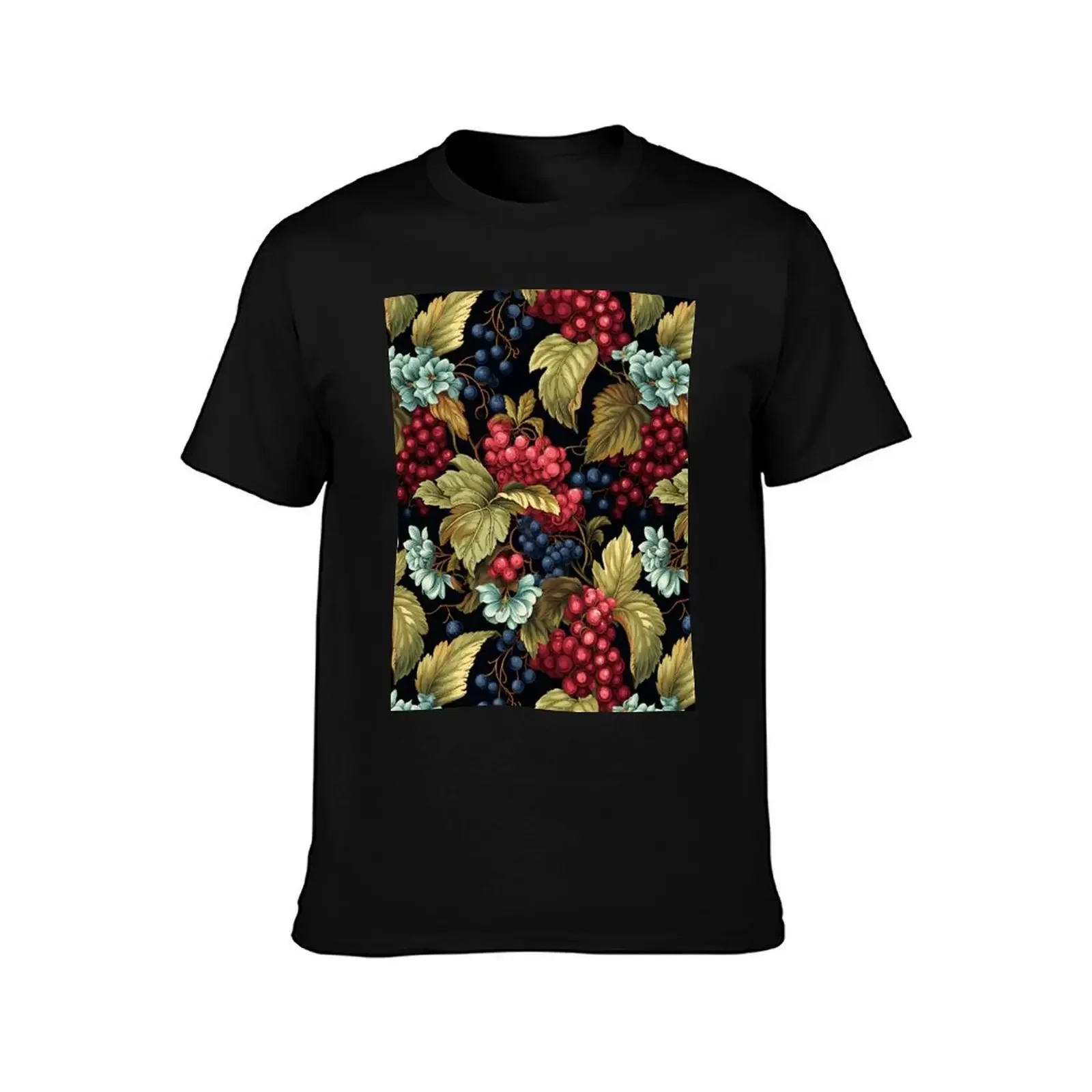 Victorian Grapes pattern T-Shirt graphic t shirt vintage Anime t-shirt mens designer t shirt