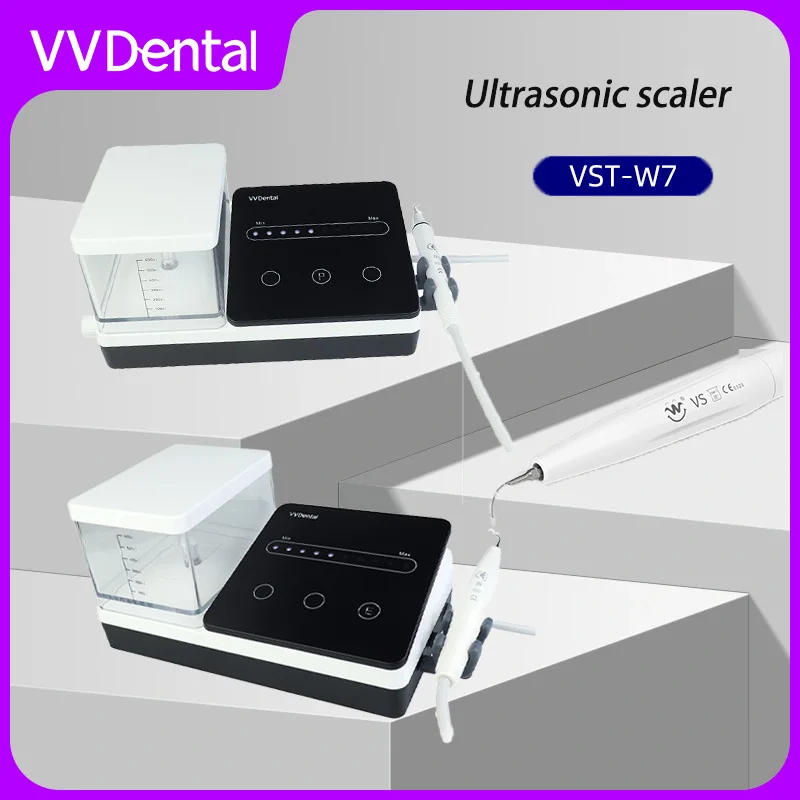 Máquina escaladora ultrasónica portátil VVDental con botella de agua y 10 puntas, eliminación profesional de cálculo Dental y placa