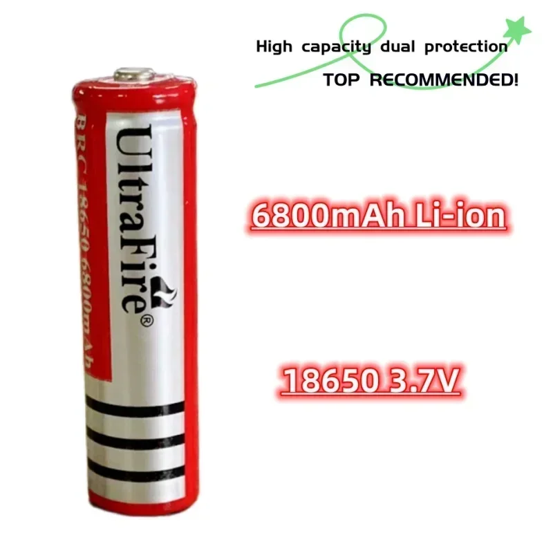 Batteria al litio ricaricabile 18650 da 3,7 V 6800 mAh per batteria torcia a LED