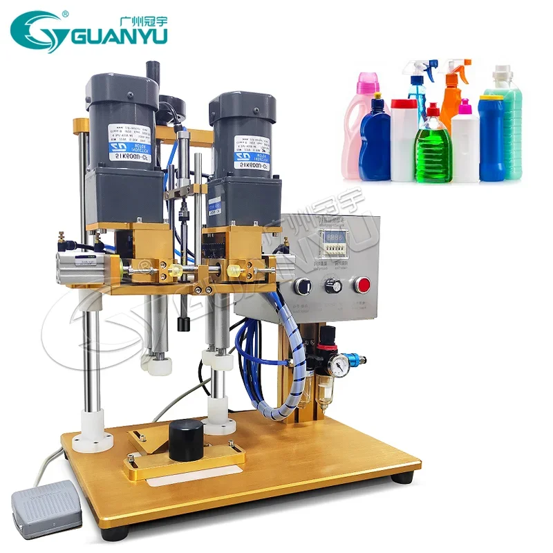 

Guanyu Semi-automatic Pneumatic Screw Capping Machine Spray Bottle Plastic Screw Machine