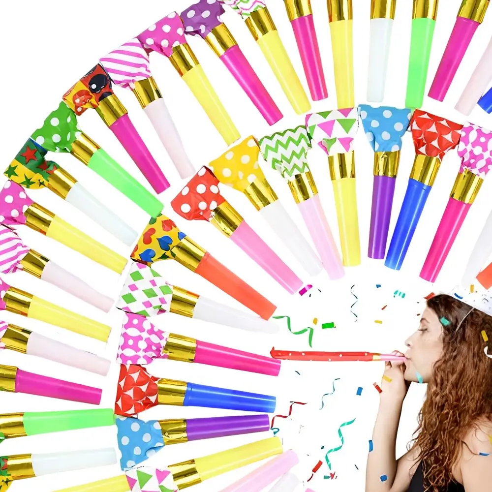 26pcs Plastic Party Blowers Mixing Color Parties Cheerleading Noisemakers Funny Birthday Festival Decoration Gift YMY