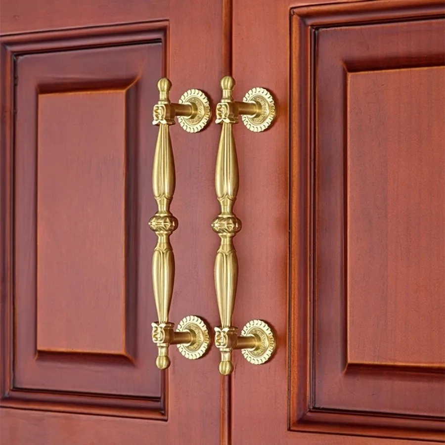 European Solid Brass Handles for Furniture Golden Cabinet Knobs and Handles Creative Design Wardrobes Dresser Drawer Knobs