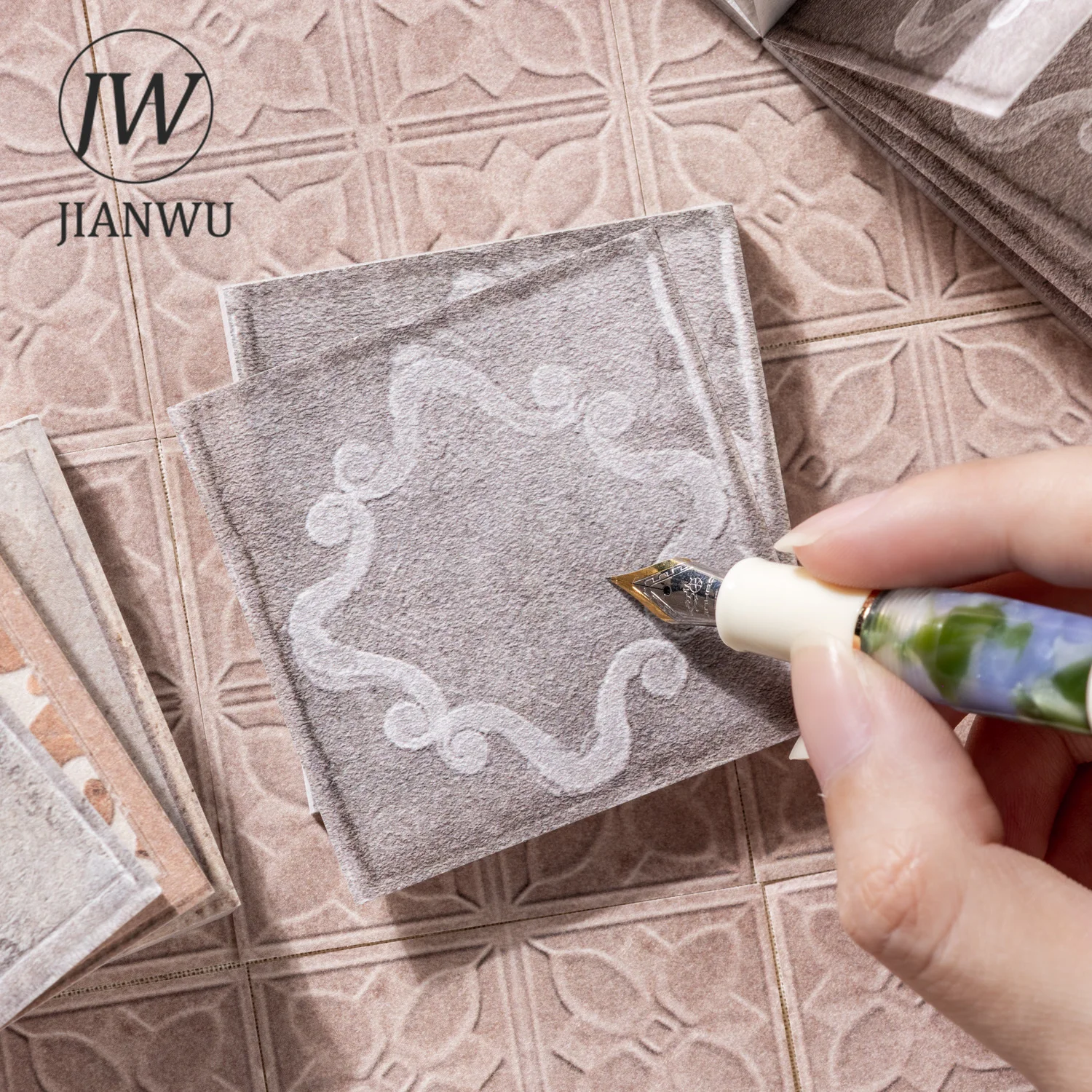 JIANWU يمر عبر سلسلة برشلونة خمر نمط المشهد المواد الكولاج مذكرة الوسادة الإبداعية غير المرغوب فيه مجلة القرطاسية