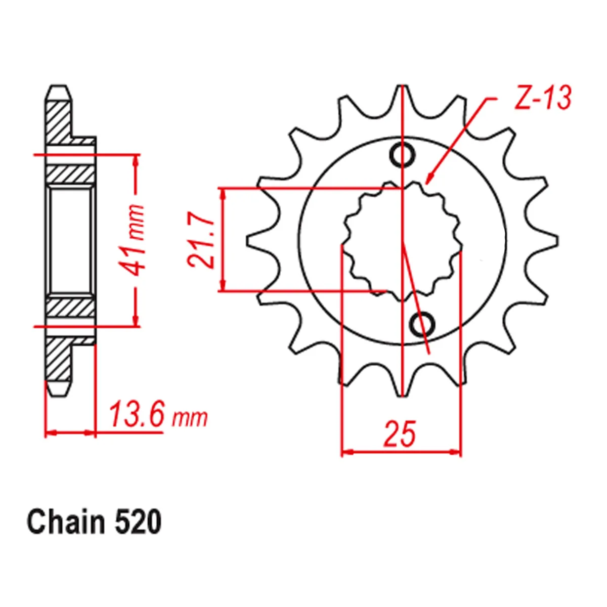 OZOEMPT（520-13T/14T/15T/16T）Motorcycle Rear Sprockets For Kawa-saki NINJA ZX600 ZX636 ZX-6R 98 Hon-da XR650R 00-07