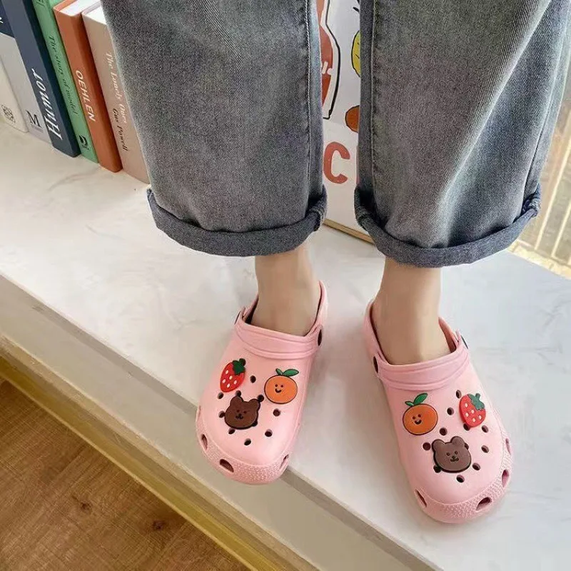 Women Baotou Slippers Summer New Fashion Waterproof Outdoor Women Soft Sole Comfortable Garden Indoor Clogs Hole Sandals