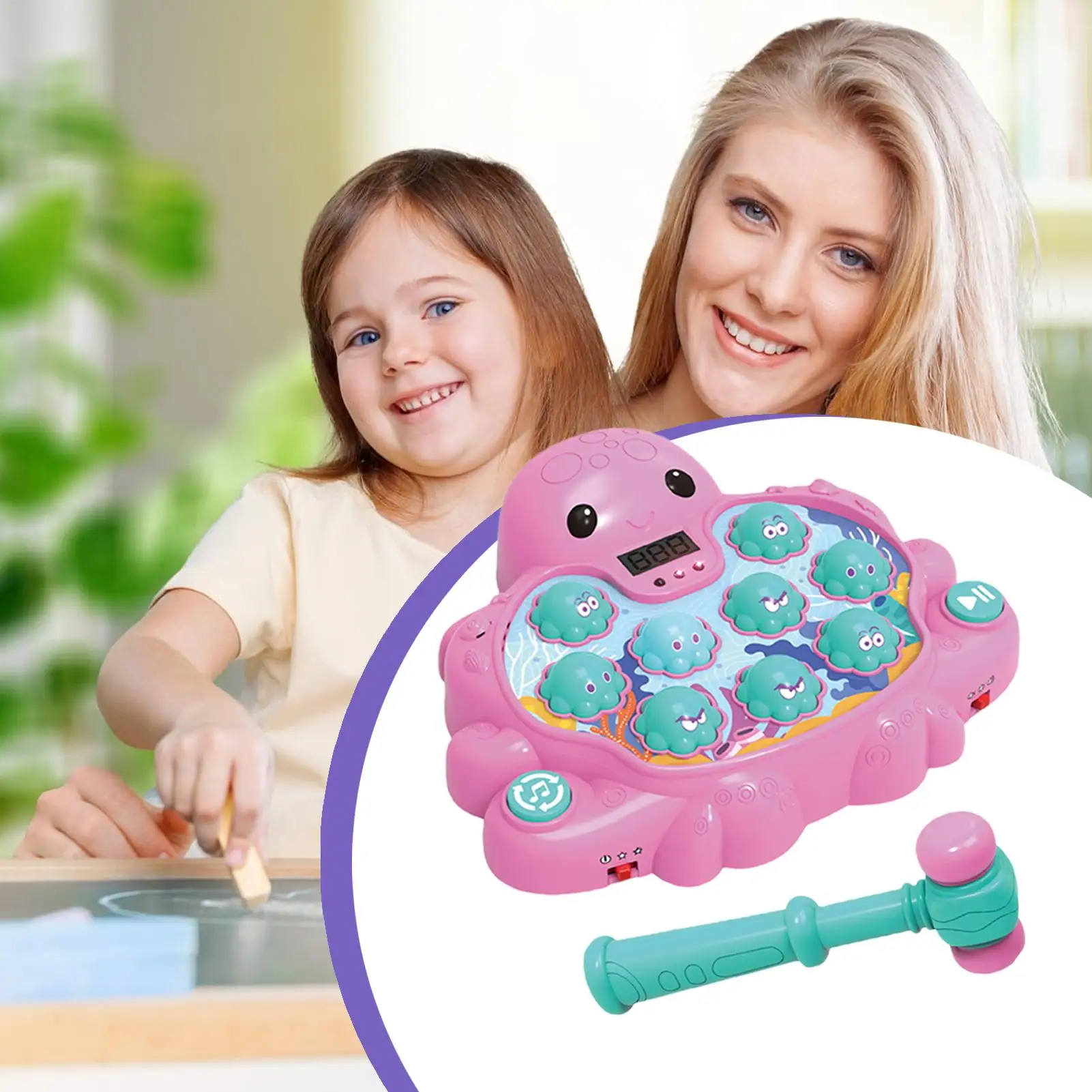 Whack Mole Game Pond Een Mol Spel Hand Oog Coördinatie Playgame Octopus Vorm Kinderen Speelgoed Voor Jongen Reizen School Thuis Speeltijd