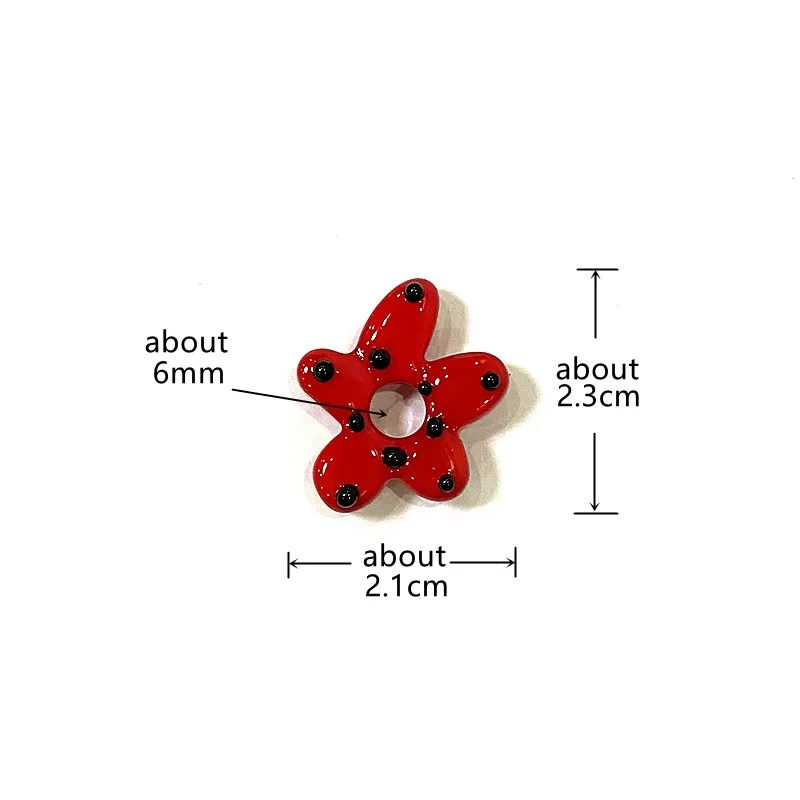 2Pcs Dopamine Hollow Flower Glass Beads Mini Polka Dot Floral Charms Pendant DIY Jewelry Making Accessories for Handmade Lovers