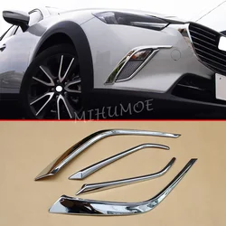 Front Chrome Fog Light Cover Strip For Mazda CX-3 CX3 DK 2016-2021 2022 2023 2024 Bumper Accessories Trim