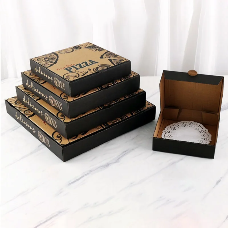 Kunden spezifische Produktburger-Verpackungs karton Lieferanten design bedruckte Verpackungs boxen kunden spezifische Pizzas ch achteln mit Logo 33 35 30 40