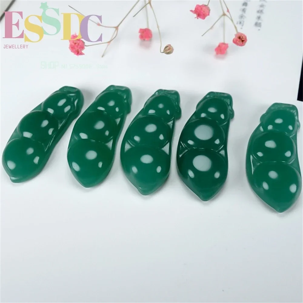 Natural Chalcedony Agate String Bean Necklace Pendant Men's and Women's Sweaters Chain Fudou Boutique Fashion Simple Generous