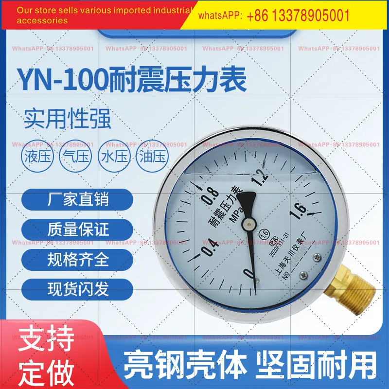 Shanghai Tianchuan Instrument Factory YN-100 Seismic Pressure Gauge 40/25/1