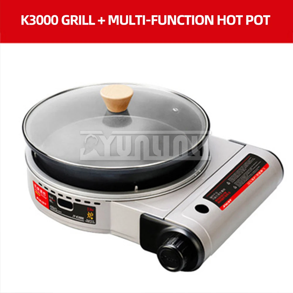 

Camping Portable Gas Stove Furnace Outdoor Grill Cooker Travel Barbecue Cooking Tool Household Hot Pot Fried Stove