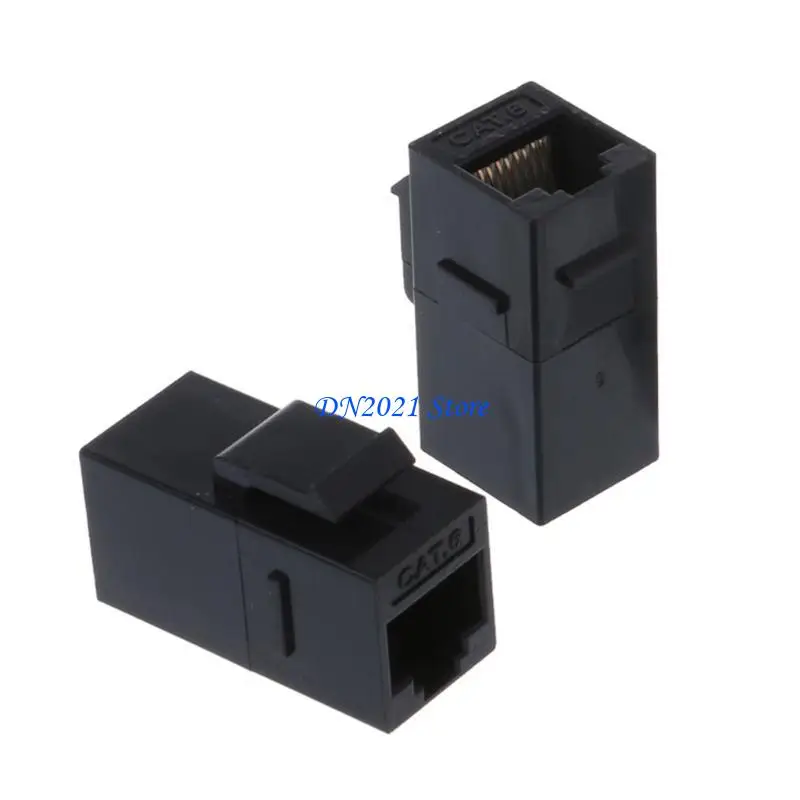 

F3KE 86x86mm 2 Ports Cat6 Rj45 Wall Plug LAN Internet Straight Plug