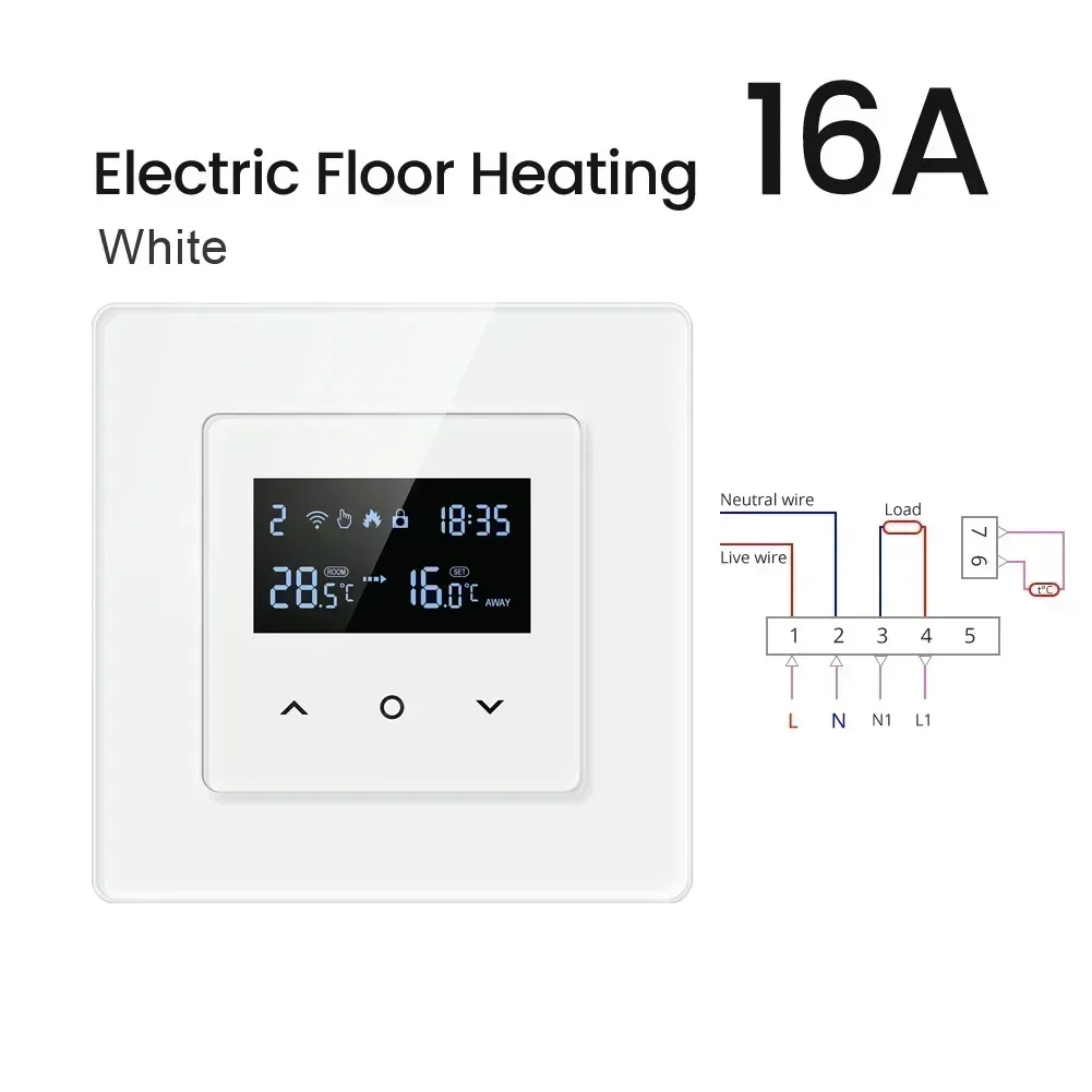 

Smart Thermostat AC 95-220V 50/60Hz APP Remote Control Backlight Adjustable Hand Free Voice Control High Quality