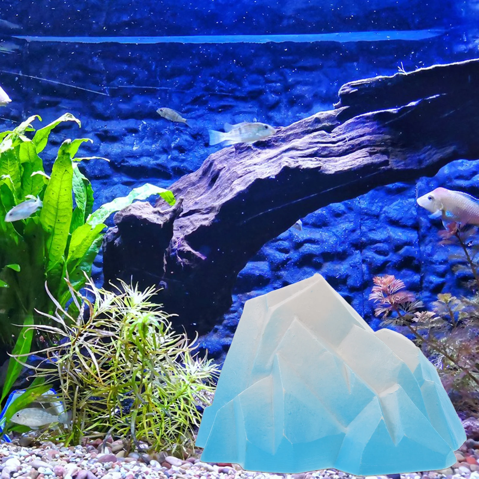 

2Pcs Aquarium Iceberg Floeberg Resin Decoration Decorative Ornament Fish Tank Landscape Accessory Mini Floeberg