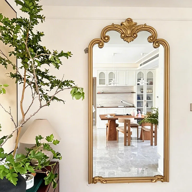 Hanging Wall Mirror Shower Vintage Vanity Aesthetic Nordic Luxury Gold Mirror Living Room Decoration Spiegels Home Products
