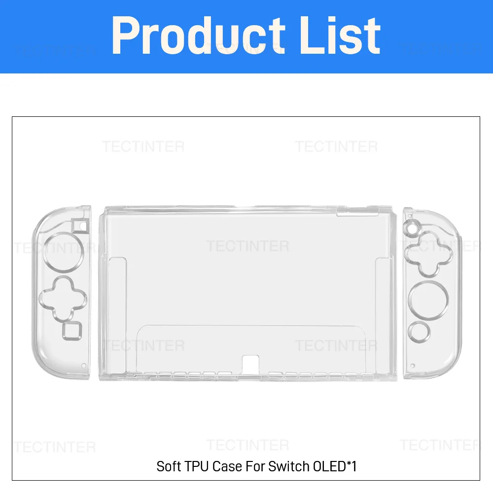 Transparente TPU-Schutzhülle für Nintendo Switch OLED-Konsole, Schutzgehäuse, geteilte Hülle für NS Switch Zubehör – Detail 10