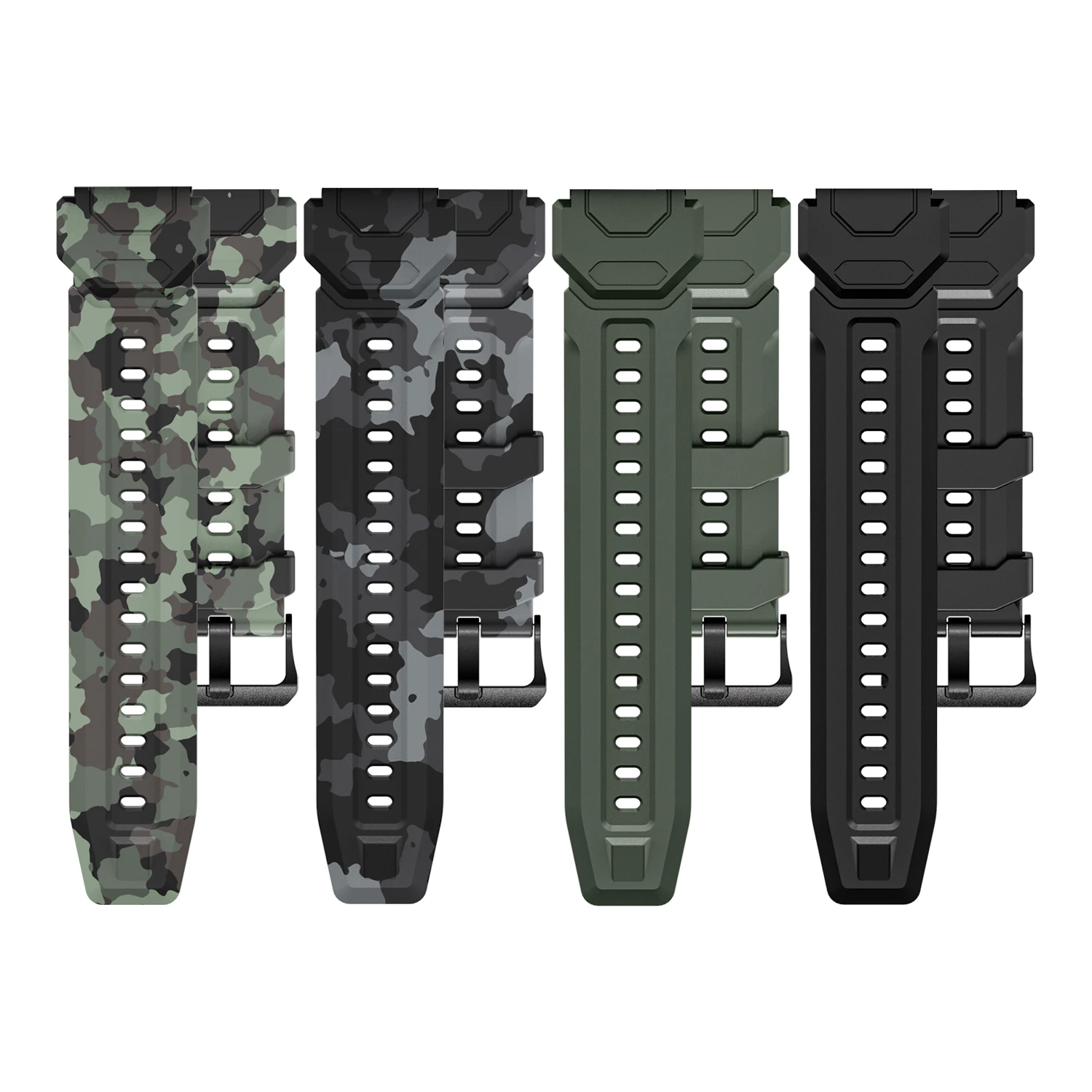 20mm Soft Silicone Band For Watch Adjustable Watch Strap Sport Wristband Bracelet Accessories Camouflage C20 C20Plus Watch Band