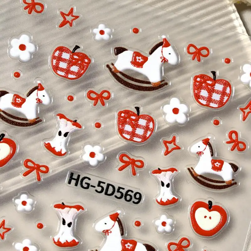 

Cute Cartoon Pony Nail Stickers Nail Decorations Accessories Year Of The Horse Nail Appliques Art Sticker DIY Nail Stickers