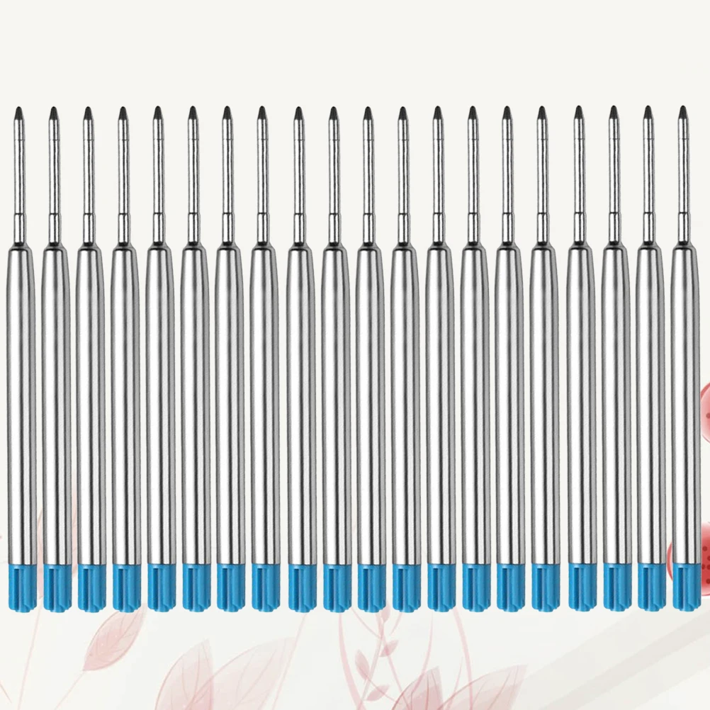 

20 шт. сменных гелевых стержней 1 мм с металлическим наконечником, герметичные чернила для стандартных гелевых ручек, для плавного письма, для творчества, журналов, скетчинга