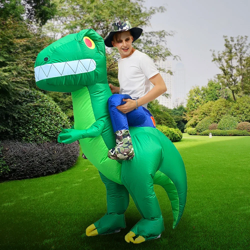 Kids Adults Inflatable Dinosaur Costume Anime Mascot Dress Suit Halloween Purim Christmas Party Cosplay Costumes for Boys Girls