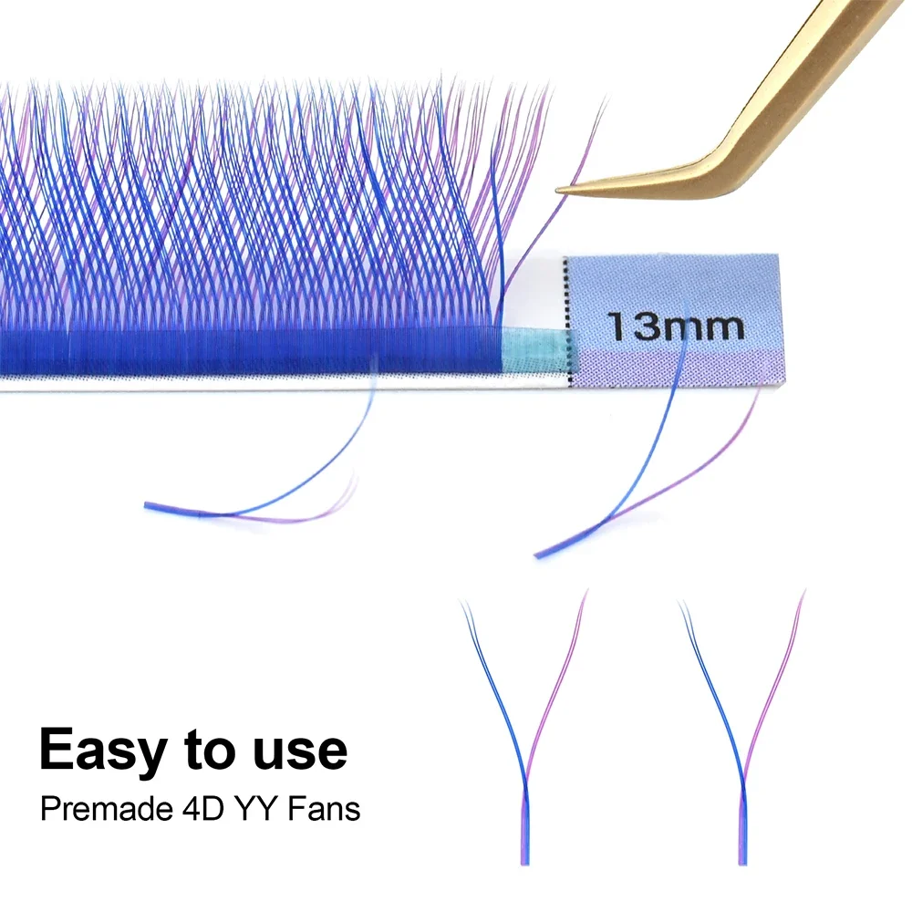 NAGARAKU YY Shape Blue Purple 4D Premade Volume Lashes