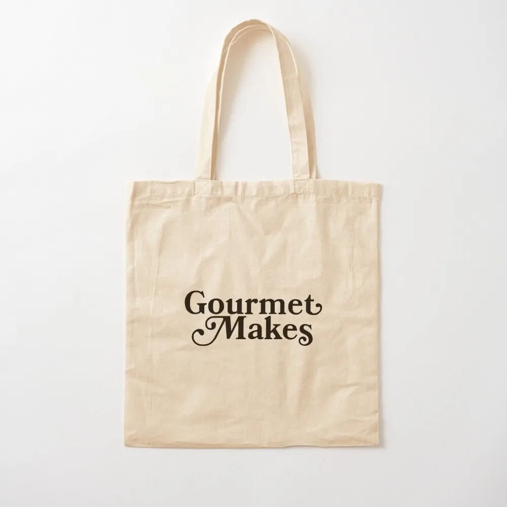 Bolso de mano con logotipo de Gourmet Makes, bolsa de lona plegable para supermercado