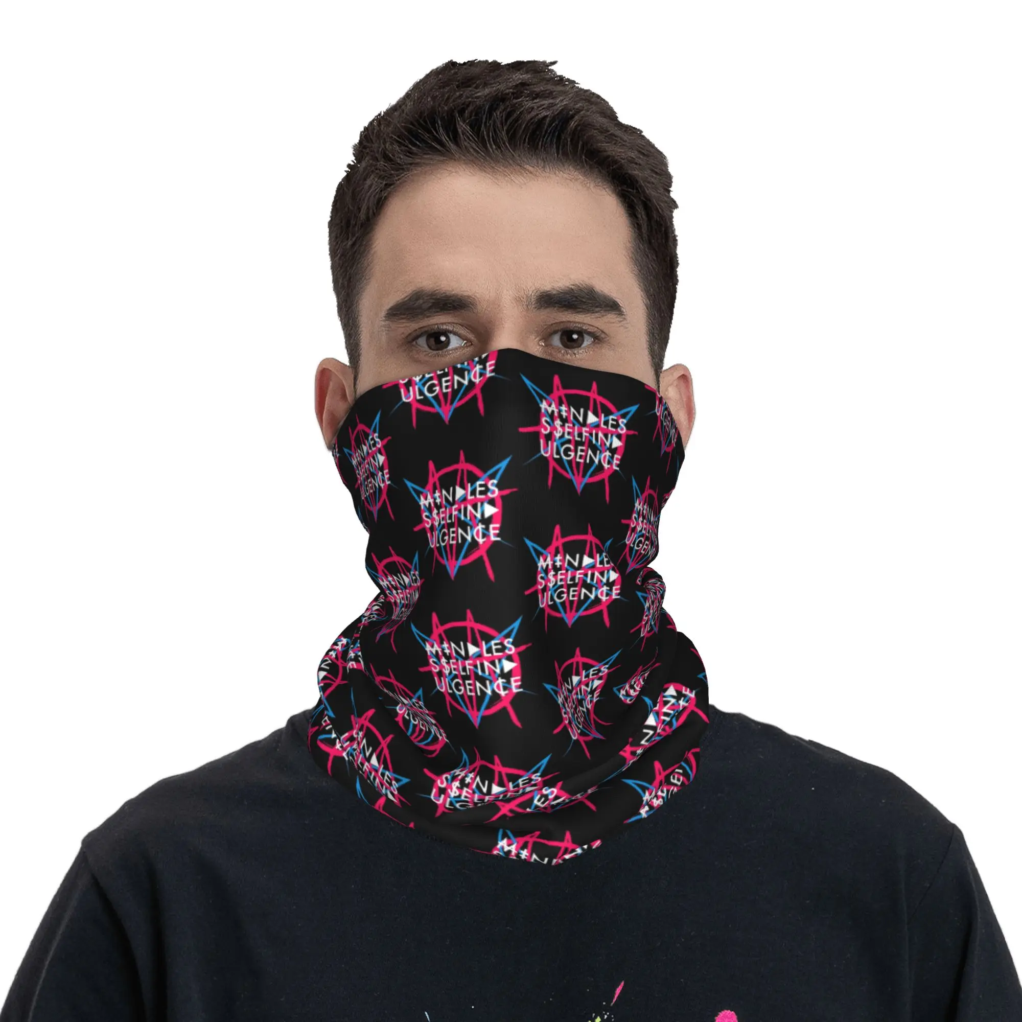 Custom M-Mindlessed Rock Bandana Neck Gaiter for Ski Running Women Men Wrap Scarf Alternative Rock Music Balaclava Warmer