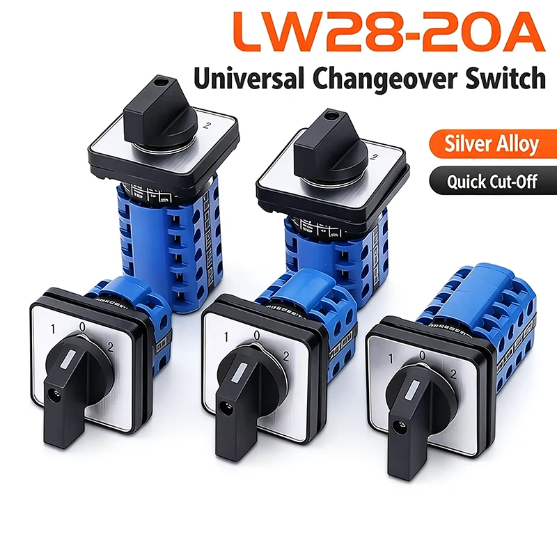LW26-20 20A 25A 440V 3-Position 1-0-2 Rotary Cam Switch, Forward Reverse Motor Control for 1-5 Floors Electrical Switchgear